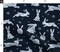 Indigo Rabbits Dark Blue Bunny Snow Hare Winter Animals Custom Printed Fabric by Spoonflower Various Fabrics by the Yard or Fat Quarter